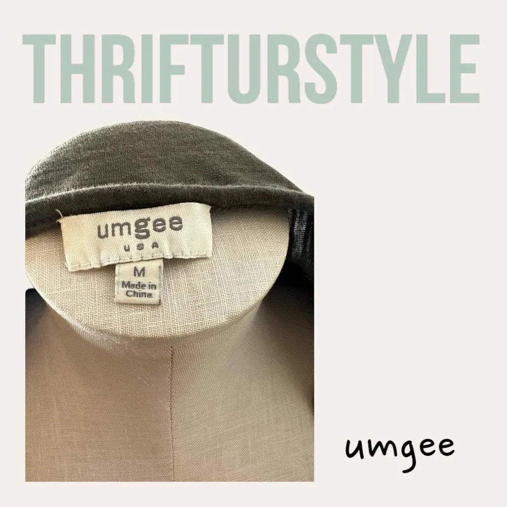 Umgee Tunic Top Olive Green Long‎ Sleeve Fringed Hem Detail Casual Comfy - Picture 5 of 6